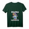 Damen Pew Pew Madafakas Einhorn T-Shirt mit V-Ausschnitt – Lustiges Damen-Shirt mit Einhorn, Pistolen und Sonnenbrille