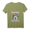 Damen Pew Pew Madafakas Einhorn T-Shirt mit V-Ausschnitt – Lustiges Damen-Shirt mit Einhorn, Pistolen und Sonnenbrille