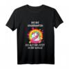 Kinder BYE BYE Kindergarten Einschulung Einhorn T-Shirt - Süßes Geschenk für Mädchen zur ersten Klasse mit Regenbogen, Sternen und Schultüte