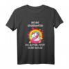 Kinder BYE BYE Kindergarten Einschulung Einhorn T-Shirt - Süßes Geschenk für Mädchen zur ersten Klasse mit Regenbogen, Sternen und Schultüte