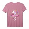 Kinder 8. Geburtstag Geschenk - Einhorn T-Shirt für Mädchen, klassisch geschnitten, perfekt für den Geburtstag