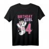 Kinder Birthday Girl - 4. Geburtstag Einhorn T-Shirt für Mädchen mit Regenbogen, ideales Geschenk und Party-Outfit