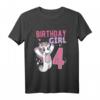 Kinder Birthday Girl - 4. Geburtstag Einhorn T-Shirt für Mädchen mit Regenbogen, ideales Geschenk und Party-Outfit
