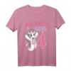 Kinder Birthday Girl - 4. Geburtstag Einhorn T-Shirt für Mädchen mit Regenbogen, ideales Geschenk und Party-Outfit