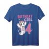 Kinder Birthday Girl - 4. Geburtstag Einhorn T-Shirt für Mädchen mit Regenbogen, ideales Geschenk und Party-Outfit