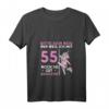 Damen Bitte Kein Neid 55. Geburtstag Einhorn Pole Dance T-Shirt mit V-Ausschnitt – Witziges Geschenk für Geburtstagsfeier und Party