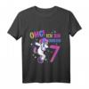 Kinder OMG Endlich 7 - Einhorn Geburtstags T-Shirt für Mädchen mit Regenbogen und Sternen, Perfekt für den 7. Geburtstag & Kinderparty