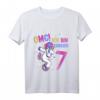 Kinder OMG Endlich 7 - Einhorn Geburtstags T-Shirt für Mädchen mit Regenbogen und Sternen, Perfekt für den 7. Geburtstag & Kinderparty