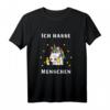 Ich hasse Menschen Einhorn T-Shirt mit Mittelfinger Hoch - Rebellisches Shirt für Einhorn-Fans & Humorliebhaber