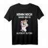 Komm Noch Näher & Es Klatscht Glitzer Mittelfinger Einhorn T-Shirt – Lustiges, freches Statement mit Glitzer für Männer, Frauen & Kinder