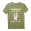 Komm Noch Näher & Es Klatscht Glitzer Mittelfinger Einhorn T-Shirt – Lustiges, freches Statement mit Glitzer für Männer, Frauen & Kinder