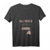 Damen All I NEED IS YOGA COFFEE AND MY EINHORN V-Ausschnitt T-Shirt – Perfektes Geschenk für Yoga-, Kaffee- und Einhorn-Fans