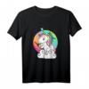 Weinhorn Einhorn JGA Party T-Shirt für Frauen – Wein Königinnen Motiv, Braut & Freundinnen, Buntes Feier-Shirt für Junggesellinnenabschied & Geburtstag