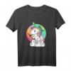 Weinhorn Einhorn JGA Party T-Shirt für Frauen – Wein Königinnen Motiv, Braut & Freundinnen, Buntes Feier-Shirt für Junggesellinnenabschied & Geburtstag