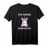 Ich hasse Menschen Einhorn T-Shirt - Rebellisches Party-Shirt mit Baby Mittelfinger Design für Einhorn-Fans