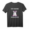 Ich hasse Menschen Einhorn T-Shirt - Rebellisches Party-Shirt mit Baby Mittelfinger Design für Einhorn-Fans