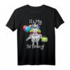 Lustiges Einhorn Geburtstag T-Shirt mit Torte & Ballons – Perfekt für Kinderpartys, Mädchen & Jungen