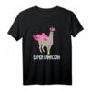 Lama Einhorn Lustig T-Shirt - Super Lamacorn mit Superhelden Umhang, originelles Geschenk für Tier- und Fantasieliebhaber zu Geburtstag, Weihnachten & Ostern