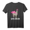 Lama Einhorn Lustig T-Shirt - Super Lamacorn mit Superhelden Umhang, originelles Geschenk für Tier- und Fantasieliebhaber zu Geburtstag, Weihnachten & Ostern