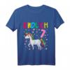 Kinder Geburtstag T-Shirt für Mädchen 7 Jahre - Süßes Einhorn mit 'Endlich 7' Motiv für den Kindergeburtstag