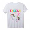 Kinder Geburtstag T-Shirt für Mädchen 7 Jahre - Süßes Einhorn mit 'Endlich 7' Motiv für den Kindergeburtstag