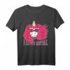 Lustiges Rockmusik Metalcore Einhorn T-Shirt mit 'I Love Metal' - Perfektes Geschenk für Metal- und Rockfans, Konzert und Festival Outfit