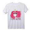 Lustiges Rockmusik Metalcore Einhorn T-Shirt mit 'I Love Metal' - Perfektes Geschenk für Metal- und Rockfans, Konzert und Festival Outfit