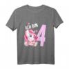 Kinder Einhorn T-Shirt - Ich bin 4 Jahre 4. Geburtstag, Süßes Motiv, Perfekt als Geschenk für Jungen und Mädchen zum Kindergeburtstag