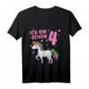 Ich Bin Schon 4 Jahre Einhorn Mädchen T-Shirt - Perfektes Geburtstagsgeschenk für 4-Jährige, Einhörner & Ponys Liebe, Ideal für Kindergarten & Kindergeburtstag