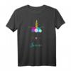 Janine Namen Geschenk - Buntes Katze und Einhorn T-Shirt für Mädchen & Damen, Perfekt für Geburtstagsfeiern und Tierliebhaberinnen