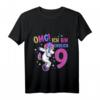 Kinder OMG Endlich 9 - Einhorn T-Shirt für den 9. Geburtstag, mit Regenbogen & Sternen, Perfekt als Geschenk oder Party-Outfit für kleine Prinzessinnen