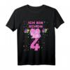 Kinder Geburtstag T-Shirt für 4 Jahre Mädchen - Ich Bin Schon 4 Jahren Einhorn, Perfekt zum Geburtstag & als Geschenk