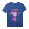 Kinder Geburtstag T-Shirt für 4 Jahre Mädchen - Ich Bin Schon 4 Jahren Einhorn, Perfekt zum Geburtstag & als Geschenk