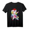Dabbing Unicorn Mädchen T-Shirt mit Rainbow Unicorns - Buntes Weihnachtsgeschenk für Einhorn-Fans und Mädchen