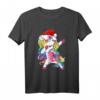 Dabbing Unicorn Mädchen T-Shirt mit Rainbow Unicorns - Buntes Weihnachtsgeschenk für Einhorn-Fans und Mädchen