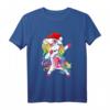 Dabbing Unicorn Mädchen T-Shirt mit Rainbow Unicorns - Buntes Weihnachtsgeschenk für Einhorn-Fans und Mädchen