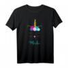 Buntes Katze Einhorn Meike T-Shirt – Personalisierte Geschenkidee für Mädchen, Damen und Einhorn- oder Katzenliebhaberinnen
