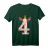 Kinder 4. Geburtstag Einhorn Mädchen T-Shirt - Buntes Geburtstagsshirt für 4-Jährige Mädchen mit Einhorn-Motiv