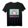Kinder Endlich 4 Jahre - Einhorn Geburtstags T-Shirt für Mädchen, ideales Geschenk für die 4. Geburtstagsfeier