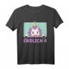 Kinder Endlich 4 Jahre - Einhorn Geburtstags T-Shirt für Mädchen, ideales Geschenk für die 4. Geburtstagsfeier