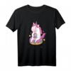 Coffee Is Real Magic - Einhorn T-Shirt mit Donut und Kaffee Motiv, perfektes Geschenk für Einhorn- und Kaffeeliebhaber