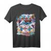 Aloha Burger Kitty Katze & Pizza Faultier auf Einhorn T-Shirt – Lustiges, buntes Tier- und Food-Motiv für Tier- und Einhornliebhaber