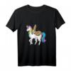 HapPanda T-Shirt mit Faultier auf Einhorn - Lustiges Tiermotiv für Humorvolle & Einhorn-Fans