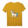 HapPanda T-Shirt mit Faultier auf Einhorn - Lustiges Tiermotiv für Humorvolle & Einhorn-Fans