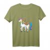 HapPanda T-Shirt mit Faultier auf Einhorn - Lustiges Tiermotiv für Humorvolle & Einhorn-Fans