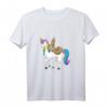 HapPanda T-Shirt mit Faultier auf Einhorn - Lustiges Tiermotiv für Humorvolle & Einhorn-Fans
