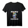 Damen Pew Pew Madafakas Einhorn T-Shirt mit V-Ausschnitt – Lustiges Einhorn Motiv mit Pistolen & Sonnenbrille für Einhornliebhaberinnen