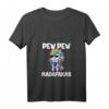 Damen Pew Pew Madafakas Einhorn T-Shirt mit V-Ausschnitt – Lustiges Einhorn Motiv mit Pistolen & Sonnenbrille für Einhornliebhaberinnen