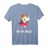 Einhorn geh zur Hölle go to hell mit Mittelfinger - Rebellisches Junggesellenabschied T-Shirt für Prinzessinnen und Rebellen