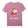 Einhorn geh zur Hölle go to hell mit Mittelfinger - Rebellisches Junggesellenabschied T-Shirt für Prinzessinnen und Rebellen